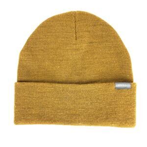 Larsson & Co Recycled Polyester Blend Winter Beanie Foldover Logo Brown